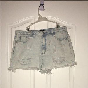 Plus Size Acid Washed Shorts